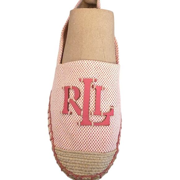 Ralph Lauren Cameron Logo Slip-On Espadrille Flats in Rose Size 7 - Picture 9 of 9